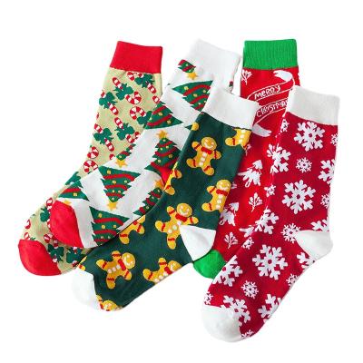 China Wholesale Men's and women's QUICK DRY autumn and winter European and American red wind socks Central Institute of Statistics wind tube medium socks Christmas for sale