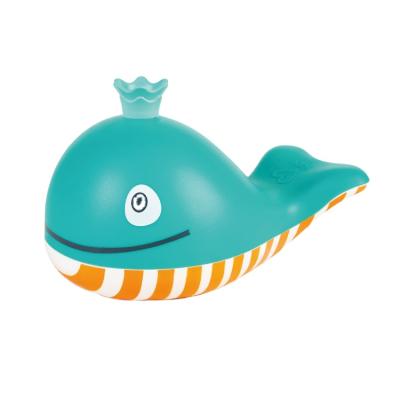 China Bath Toy Floating Sea Animal Rubber Bubble Whale Bath Blowing Game Squirt Baby Toy for sale