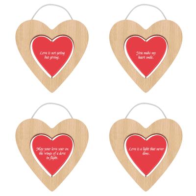 China Global Valentines Labels Art Craft Pieces Blank Name Tags Wooden Love Heart Shape Slices For Party Wedding Home Decoration Art Craft for sale