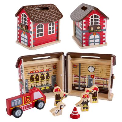 China DIY TOY Children Pretend Play To Wear Educational Children Puppet Toys Portable Wooden Doll House Play Set for sale