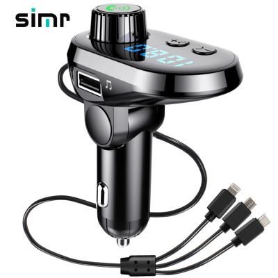 China FM radio bluetooth transmitter simr 3 car kit mp3 player car mp3 player fm transmitter fast charging wireless charger for sale