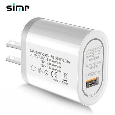 China QC 3.0 Fast Charger SIMR US EU UK Plug Adapter Fast ChargerQC 3.0 Charger Usb Wall Charger For iPhone 13/12 for sale