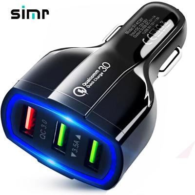 China New simr 3-Ports 7A 35W Charging Adapter China-chic Quick Fast Charger For Xiaomi 3 QC 3.0 USB Car Charger for sale