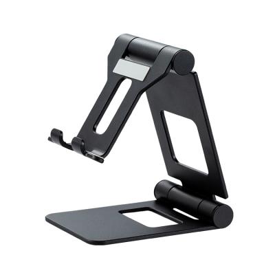 China Aluminum alloy metal folding mobile phone bracket simr stand foldable desktop metal phone stand cell phone lazy phone holder for sale