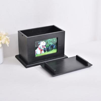 China Sustainable Manufacturers wholesale souvenir dog cat urn and picture frame pet urn gray cat dog memory box coffin bone pet gray box for sale