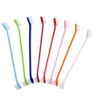 China Sustainable Manufacturers wholesale selling low order quantity cheap size double head pet cat and dog toothbrush for sale