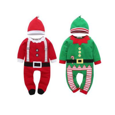 China New Breathble Comfy Ecowalson Christmas Clothes Baby Rompers Boy Girl Kids Romper Hat Set Newborn Santa Claus Baby Costume Christmas Gift for sale