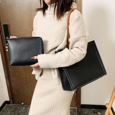 China Fashionable Wholesale Custom Shoulder Tote Bag Luxury Elegant PU Capacity Designer Ladies Hand Bag Big Large For Women Set Bags for sale