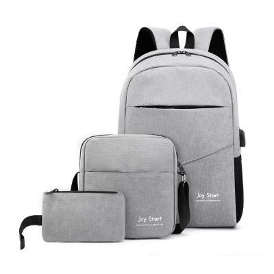 China With Multifunctional Three-Piece Set School Backpack Bag Set Three-Piece Set Business USB Student Computer Backpack Laptop Charging Bag for sale