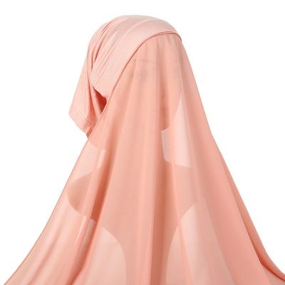 China Factory Custom Long Underscarf Single Tank Top Hood Covers Instant Chiffon Shawl Scarf Hijab With Hat for sale