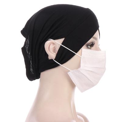 China Short Hot Sale Malaysia Cotton Stretch Innercap Ear Hole Muslim Female Turban Hijabs Undercap Tank Top for sale