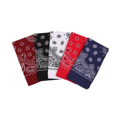 China Amazon Multifunctional Hot Sale In 22x22 Inch Running Double Sided Printed Custom 100% Paisley Cotton Bandana Headband for sale