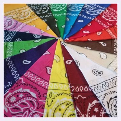 China Amazon Best Sellers Multifunctional Logo Ethnic Bandana Scarf Breathable Customized Square Paisley Cotton Bandanas For Women for sale