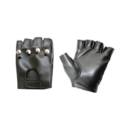 China Single Finger Fashion Black Fingerless PU Touch Screen Driving Touch Leather Gloves Punk Motorcycle for sale