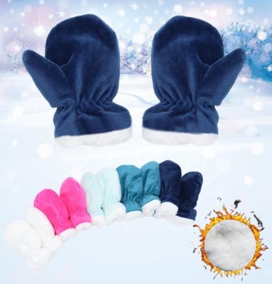 China Wholesale Kids Winter Warm Mitten Velvet Toddler Mitten Factory Children Thick Fleece Baby Gloves for sale