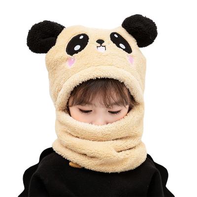 China Factory direct COMMON more cute baby knitted neck scarf cartoon lamb hair baby hat velvet hat scarf protection hat for sale