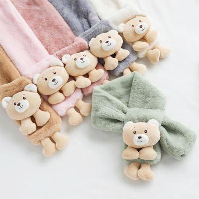 China Cute Rabbit Bear Baby Cartoon Long Neck Cuff Kids Hijab Scarf Children Scarves Winter Wholesale Shawls for sale