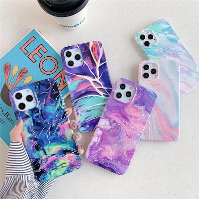 China New Anti-fall Design IMD Rainbow Color Case For iPhone 12 Pro Case Marble Max Cover For iPhone 12 Pro Case for sale