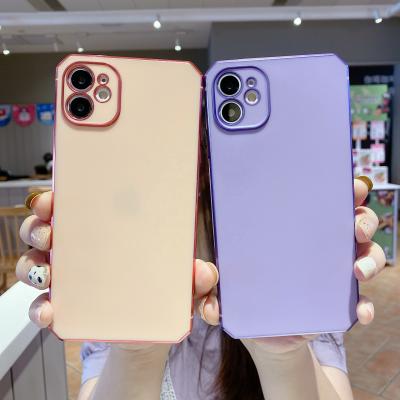 China Anti-drop Electroplating Case For iPhone 11 6.1 Square Soft TPU Bumper Protective Plating Case For Iphone 11 for sale