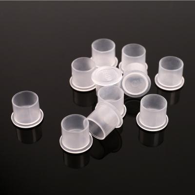 China Ink Cups Tattoo Ink Cup With Bottom No Spill Top Cap 8/11/13/17/20mm for sale