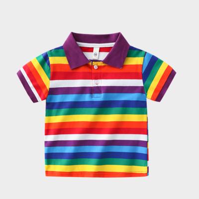 China Summer Rainbow Baby Boy Kids Clothes Breathable Cotton T-shirt For Kids for sale