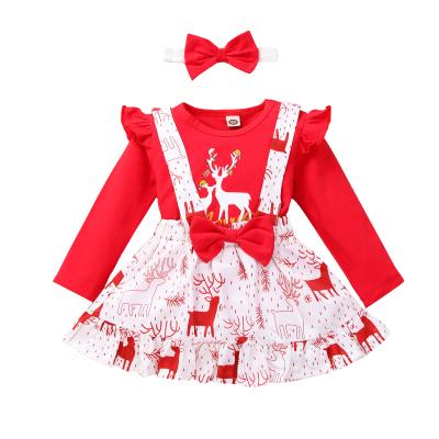 China Wholesale Cheap Christmas Newborn Style Clothing Winter Anti-wrinkle Baby Red Dress For Babies for sale