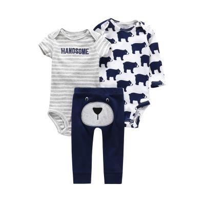 China 3 Piece Baby Boy Anti-Shrink Cotton Clothes Casual Baby Clothing Sets for sale