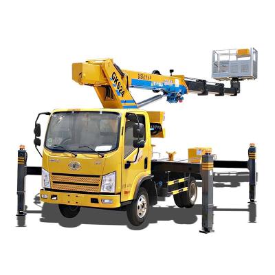 China FAW 24m Aerial Working Platform Truck Telescopic Boom Aerial Working Truck With Insulated Bucket For Sale < 4L for sale