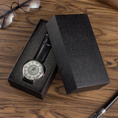 China Interesting Black Box Luxury Rectangular Case Box Watch Gift W A45 Quality Display Watch Packaging Box for sale