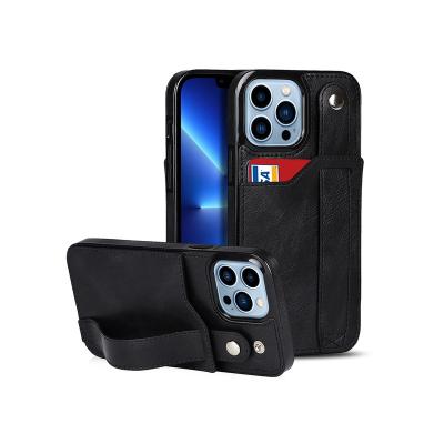 China High Quality Shockproof Mobile Phone Case Wristband Portable Cell Phone Case For iphone 12pro 13 pro Max Leather Cover for sale