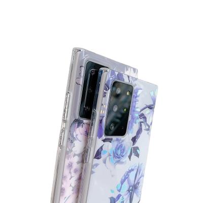 China Laser shockproof electroplating golden protective case for Samsung s22 s22u s21 s20 tpu flower phone case for sale