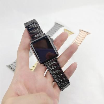 China Wholesale Men Women Fashion Metal Watch Bands 41mm 45mm Watch Straps For iWatch 7 6 Strap Gold Watch Band for sale