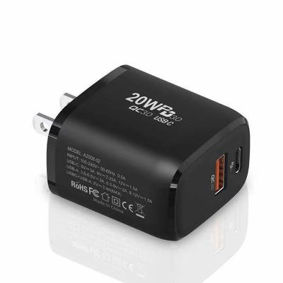 China New 20W PD Charger 20W PD Adapter US EU A+C Travel PD Fast Cell Phone Wall Charger Universal Smart Dual Port Adapter Mobile Phone for sale