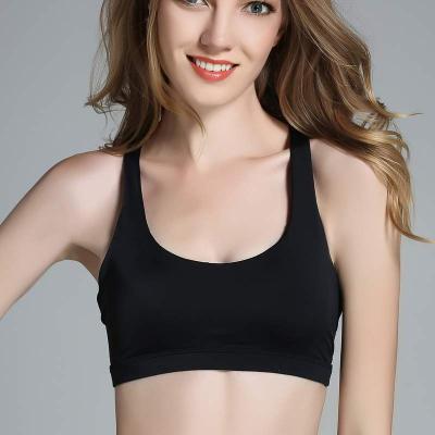 China Breathable beauty back sports cross bra without shockproof ring steel yoga bra vest working type plus size sports bra for sale