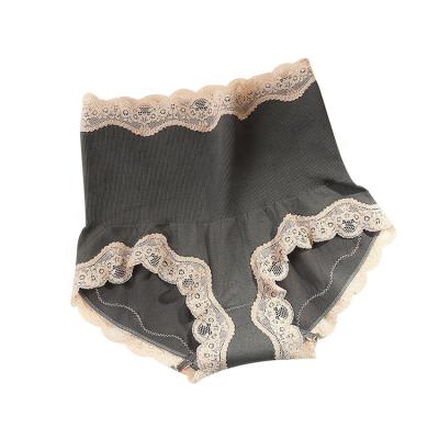 China Breathable Women Daily Use High Waist Lace Underwear Tummy Control Seamless Panties for sale