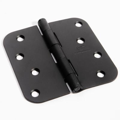 China Modern American Square Form 5/8 Inch 3.5 Inch 4 Inch 4.5 Inch Radius Corner 5 Inch Matt Black Mortise Ball Bearing Door Hinge for sale