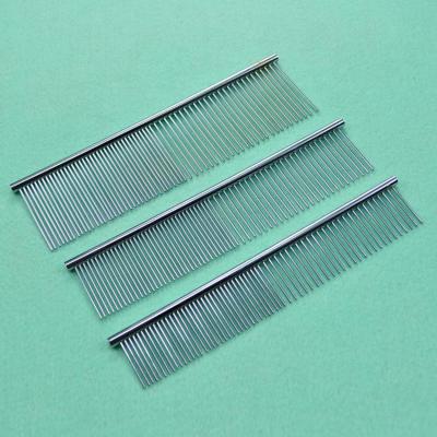 China Viable Hair Trimmer Comb Stainless Steel Scratch Grooming Comb Shedding Hair Grooming Cleaning Tool for sale