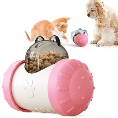 China 2021 Viable Interactive Cat Slow Feed Pet Tumbler Toy Puppy Food Container Toy Funny Pet Shaking Leakage Pet Food Treat Ball for sale