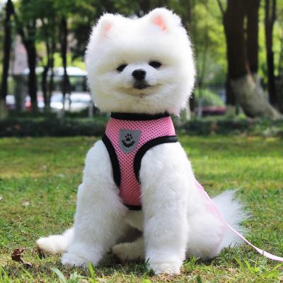 China Adjustable Buckle and Reflective Stripe Mesh Pet Dog Harness Set Reflective New Arrivals for sale