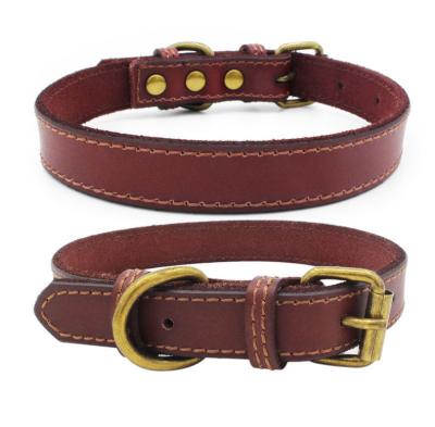 China Wholesale High Quality Custom Customized Soft Luxury Pet Cat Dog Collar Genuine Leather for sale