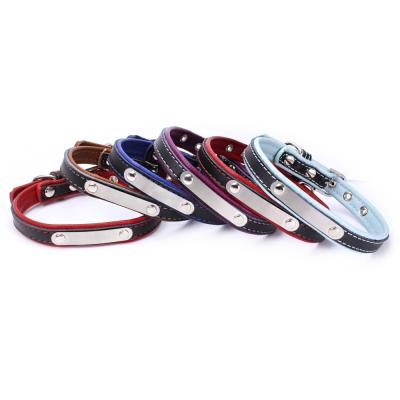 China Custom Brand Dog Collar Personalized Outdoor Leather Classic Type Pet Collars For Dogs And Cats for sale