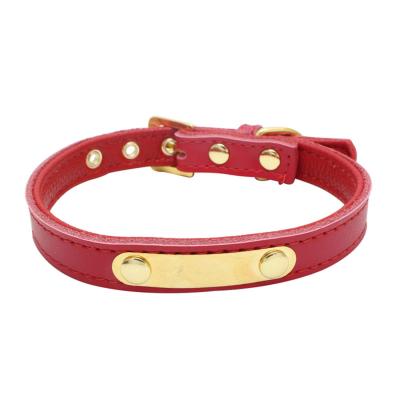 China Fashion Adjustable Leather Pet Collar Dog Collar Adjustable Pet Collars for sale