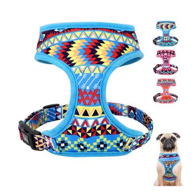 China New Style Padded Customize Vest Harness Pet Product Printing Polyester Pattern Dog Harness for sale