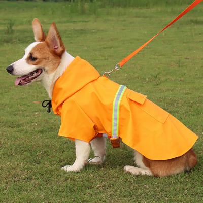 China Sustainable Custom Large Comfortable Pet Clothes Hoodie Safe Reflective Waterproof Dog Raincoat for sale