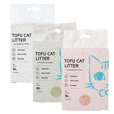 China Factory Sustainable High Quality Cheap Natural Cat Litter Sand 2.0mm Strip Form Clumping Flushable Tofu Cat Litter for sale