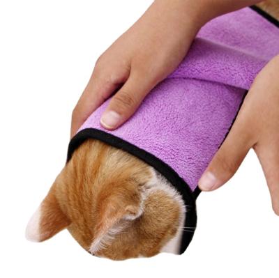 China Personalized Soft Quick Dry Pet Cat Bath Towel Superfine Hair Microfiber Water Absorption Dog for sale