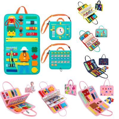 China Preschool Eductional Toys Baby Kids Felt Busy Board Parts Accessories Montessori Toys For Toddlers Children Sensory Learning Busy Board Autism Toys for sale