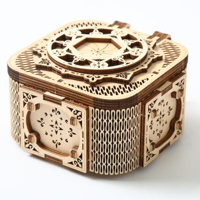 China Eco-friendly Laser Cutting music  jewelry crafts  boxes 3d   wooden  assembly puzzle model   music box puzzle for adult for sale