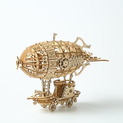 China Eco-friendly Laser Cutting DIY handmade airship DIY adult wholesale puzzle assembly toy puzzle wood 3d for sale