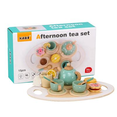 China Educational Children play early education simulation afternoon tea Role Pretend Play Toys  Wooden Kitchen Wooden Toys for sale